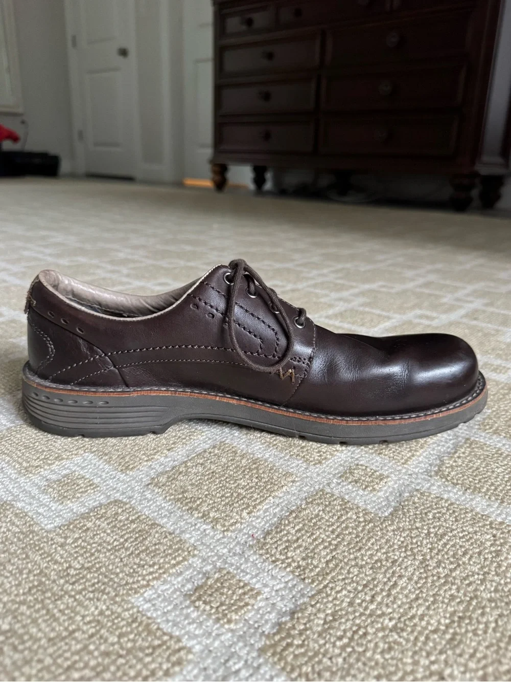 Merrell Performance Leather Oxford Walking Shoes Brown Men’s Size 11
